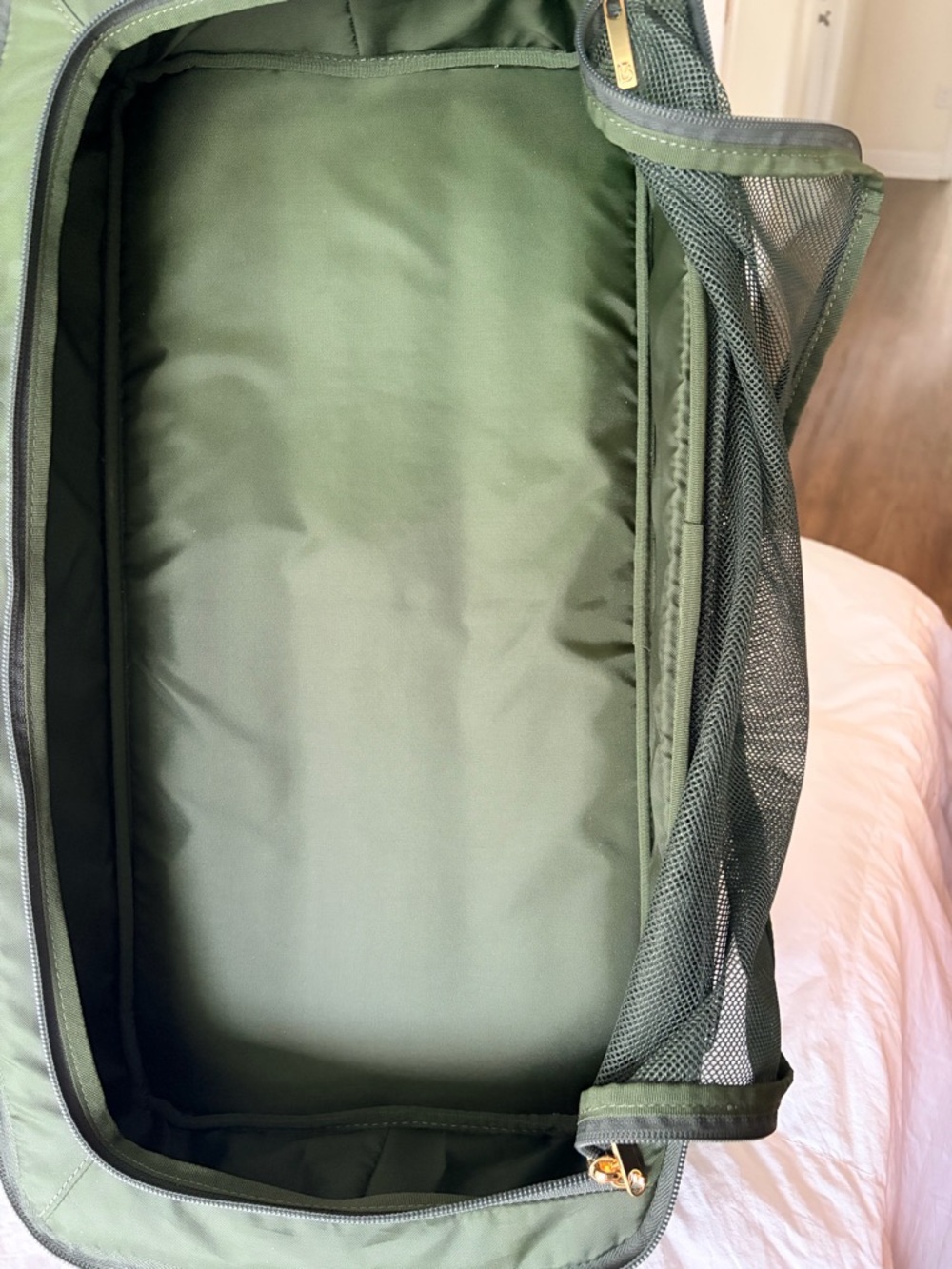 Buffbunny Olive Green Game Changer Duffel with Gold Hardware - Picture 6 of 11